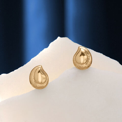 Petal Curve Gold Stud Earrings