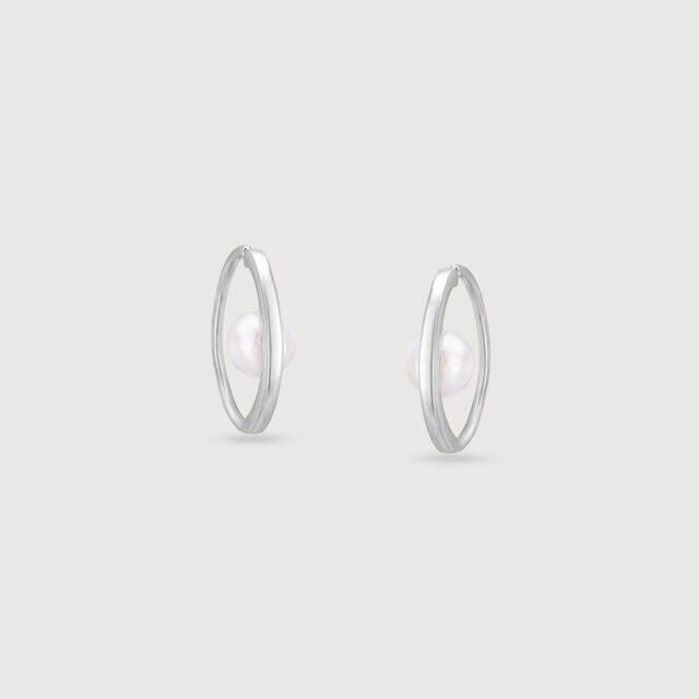 Bubble Twist Silver Hoop Earrings,,hi-res image number null