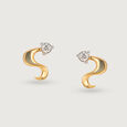 Serpentine Sparkle 14KT Gold & Diamond Stud Earrings,,hi-res view 3