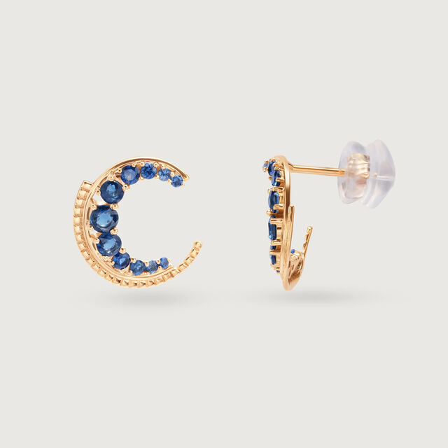 Blue Sapphire Moon 14KT Stud Earring,,hi-res image number null
