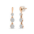 14 KT Rose Gold Captivating Diamond Drop Earrings,,hi-res view 2