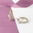 Sparkling Fringe Gold & Diamond Hoop Earrings,,hi-res view 1