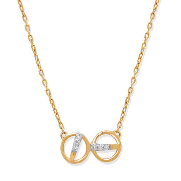14 KT Yellow Gold Delicate Radians Diamond Pendant with Chain
