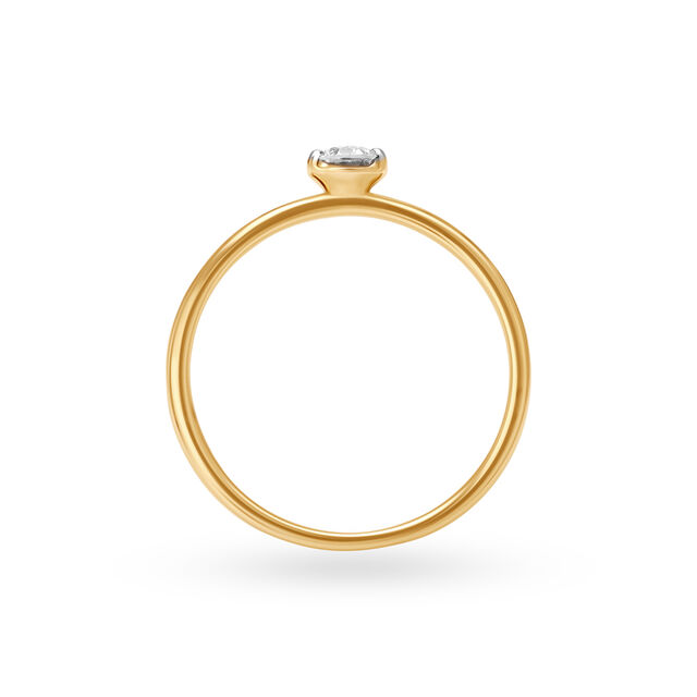 14KT Yellow Gold Finger Ring With Solitaire,,hi-res image number null