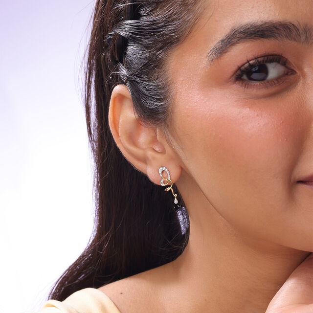 Spiral Buzz Cubic Zirconia Drop Earrings,,hi-res image number null