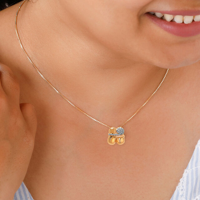 Mamma Mia 14 KT Yellow Gold Tiny Feet  Pendant,,hi-res view 3