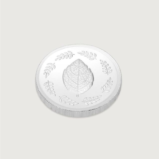 10 GM 999 Sacred Tulsi Leaf silver Coin,,hi-res image number null