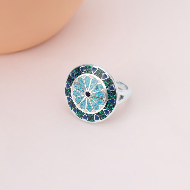 Midnight Mosaic Silver Ring,,hi-res image number null