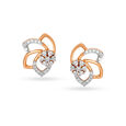 Aesthetic 18kt Gold Diamond Floral Ear Stud Earrings,,hi-res view 2