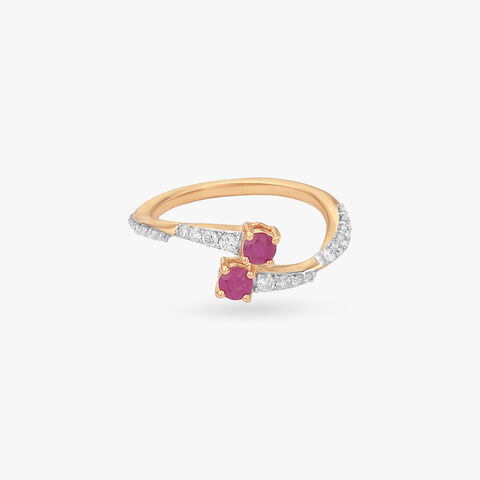 Twin Flame Ruby Diamond Ring