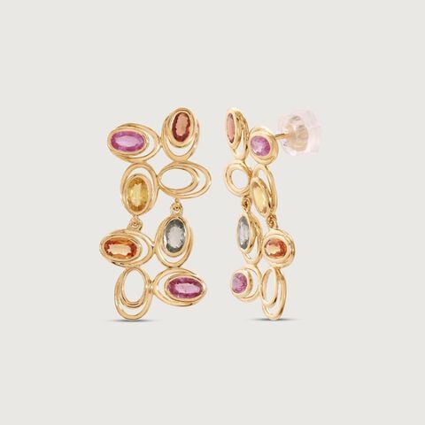 Vivid Cascade Sapphire Drop Earrings