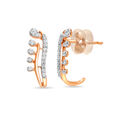 14kt Rose Gold Subtle Sparkle Diamond Hoop Earring,,hi-res view 2