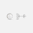 Gorgeous Pearl Silver Stud Earrings,,hi-res view 4
