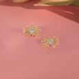 Doodle Flower Diamond Stud Earrings,,hi-res view 2
