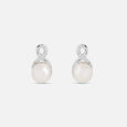 Trendy Pearl Silver Drops Earrings,,hi-res view 3