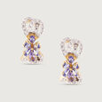 Vintage Chic Gold & Diamond Hoop Earrings,,hi-res view 4