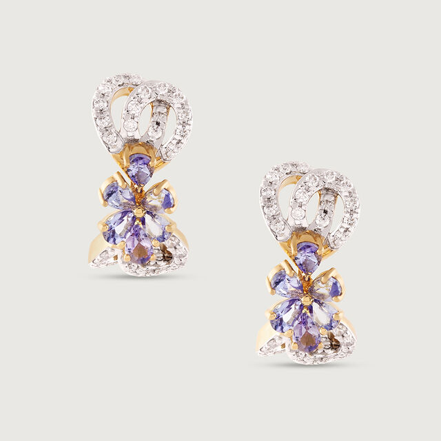 Vintage Chic Gold & Diamond Hoop Earrings,,hi-res image number null