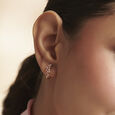 Edgy Checkered Diamond Hoop Earrings,,hi-res view 2