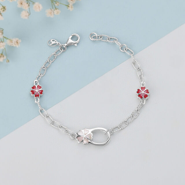 Mother of Pearl Floral Silver Bracelets,,hi-res image number null