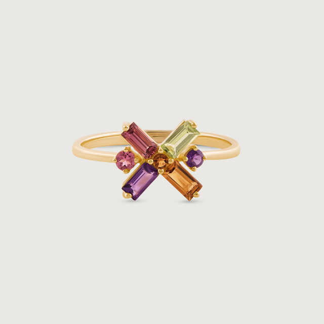 Colourful Statement Pink Tourmaline & Gold Finger Ring,,hi-res image number null