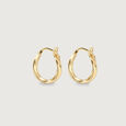 Twisted Oval Gold Hoop Earrings,,hi-res view 4