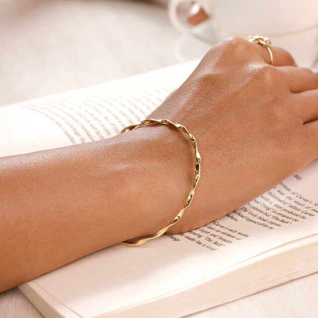 Twisted Radiant Gold Bangle,,hi-res image number null