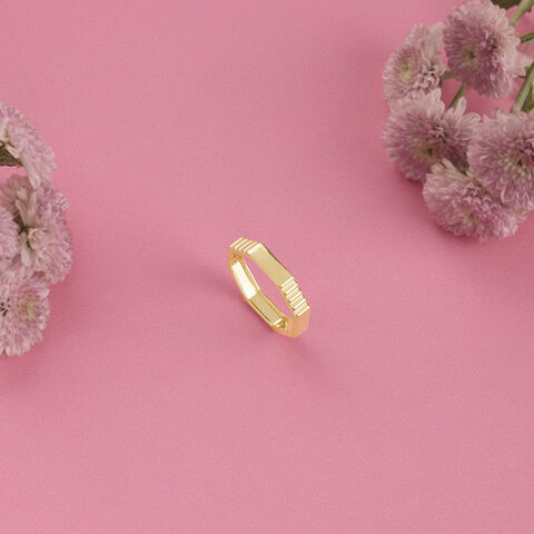 Octagonal Charm Gold Ring
