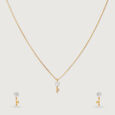 Key Charm 14 Kt Gold Necklace Set,,hi-res view 3