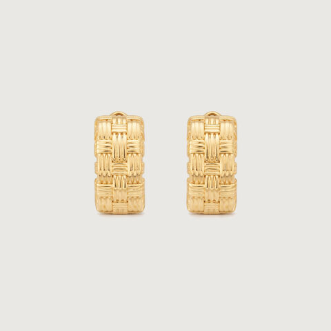 Woven Texture Gold Hoop Earrings
