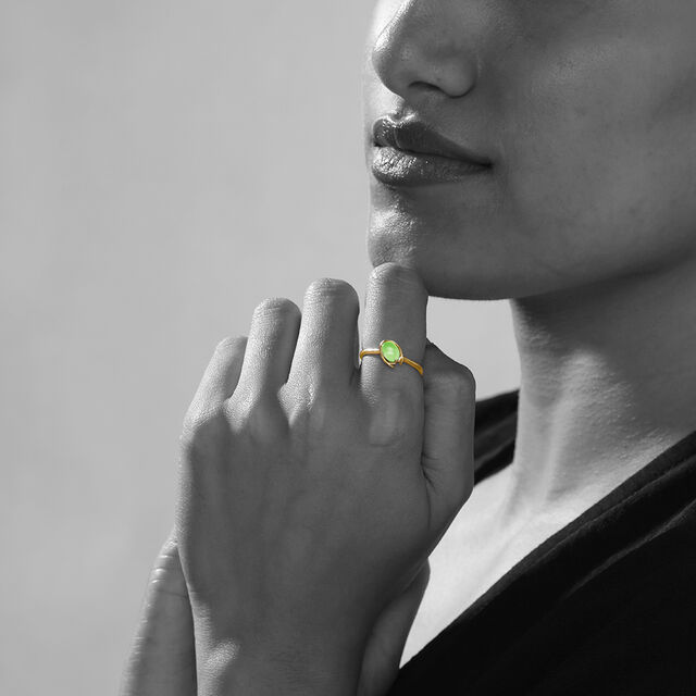 Firefly Fantasia 14 kt Gold & Green Amethyst Ring,,hi-res image number null