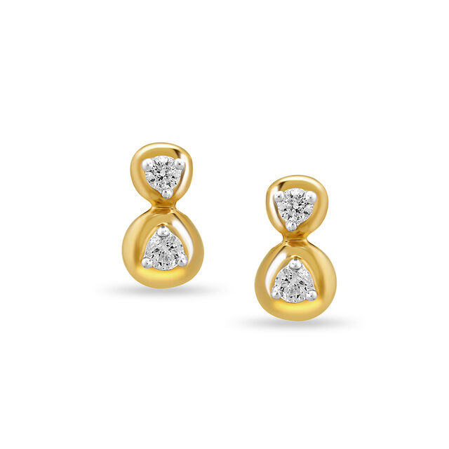 Bubble of Joy 18kt Yellow Gold Diamond Stud Earrings,,hi-res image number null