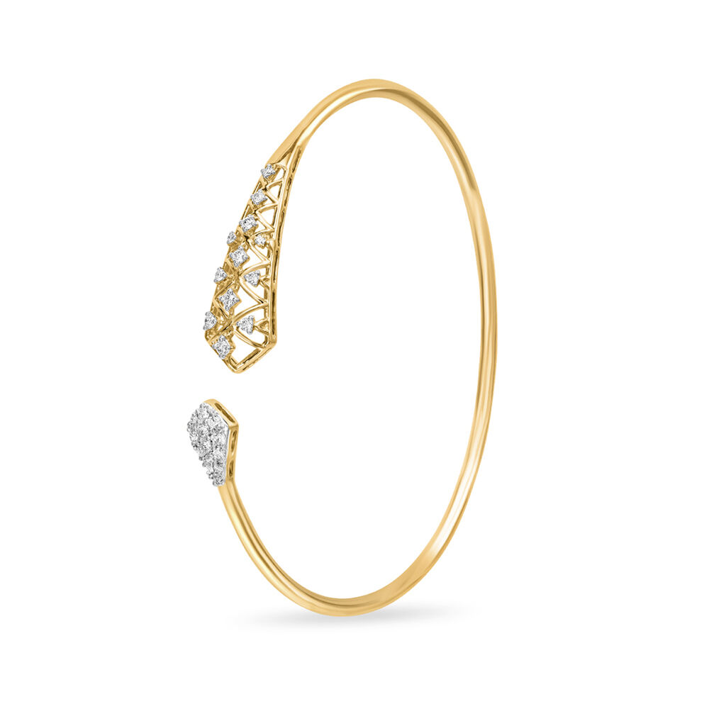 14 KT Yellow Gold Bohemia Diamond Bangle