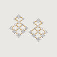 Sequin Shine Gold & Diamond Stud Earrings,,hi-res view 2
