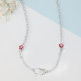 Mother of Pearl Floral Silver Necklaces,,hi-res view 1