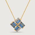 Tranquillity Twirls 14KT Diamond & London Topaz Necklace,,hi-res view 3