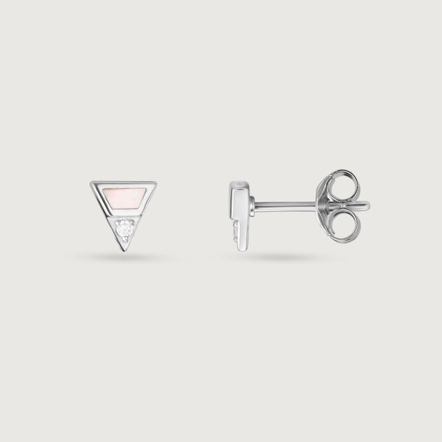 Sleek Prism Silver Stud Earrings,,hi-res image number null