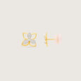 Exquisite Flourishing Diamond Platinum Gold Stud Earrings,,hi-res view 5