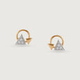 Dainty Triangles Diamond 14KT Yellow Gold Stud Earrings,,hi-res view 2