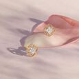 Golden Bloom Diamond Stud Earrings,,hi-res view 1