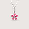 Pink Blossom Flower Silver Charm,,hi-res view 2