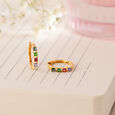 Colourful Charm Garnet & Gold Hoop Earrings,,hi-res view 1