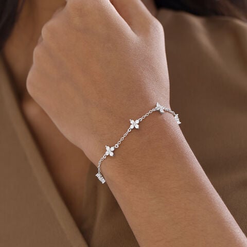 Floral Spark Silver Bracelet