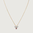 Whimsical Wings 14 Kt Gold & Gemstone Pendant with Chain,,hi-res view 3