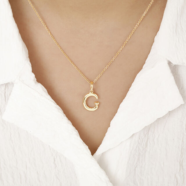 Letter Perfect 'G' Gold Pendant,,hi-res image number null