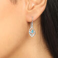 Sleek Sparkle Silver Hoop Earrings,,hi-res view 2