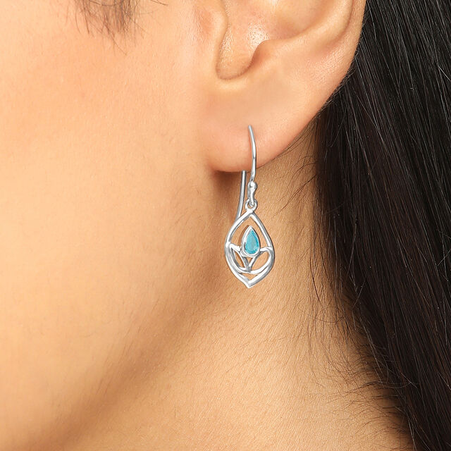 Sleek Sparkle Silver Hoop Earrings,,hi-res image number null