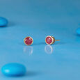 Modern Refined Ruby Gold Stud Earrings,,hi-res view 1