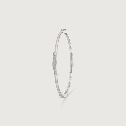 Shiny Contoured Silver Bangle