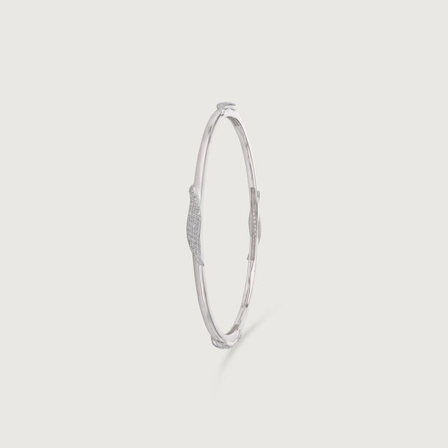 Shiny Contoured Silver Bangle,,hi-res image number null