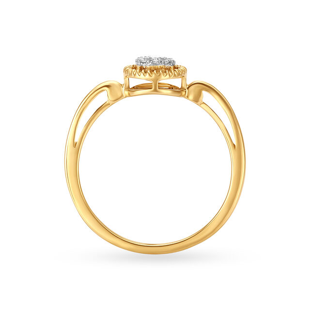 14KT Yellow Gold Diamond Finger Ring,,hi-res view 3